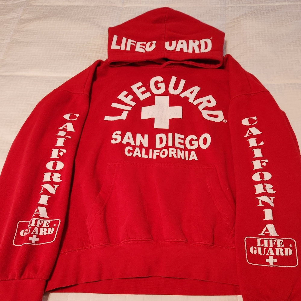 Men's lifeguard hoodie,  size L, color red